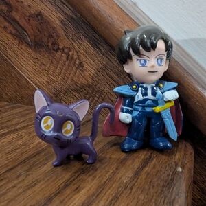 Vintage SAILOR MOON 1990s PVC  Prince Endymion & Luna Figures
